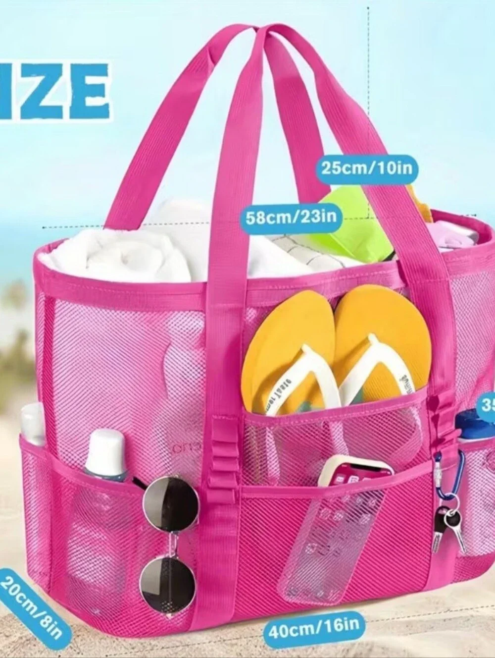 Mesh Tote Bag for the Beach Or Picnic